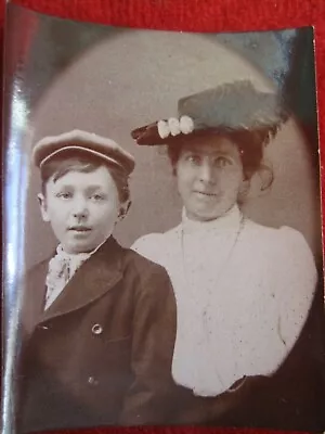 Vintage Small Real Photo Mother And Son • $3.95