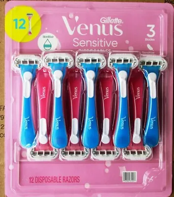 Gillette Venus Sensitive Disposable Razors 12 Count New Free Shipping • $19.99