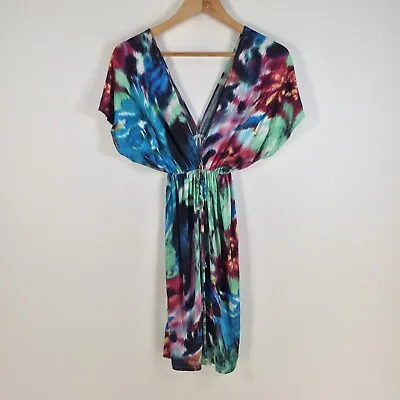 $19.95 • Buy Babylon Clothing Womens Dress Size 8-12 Fit Flare Multicolour Tie Dye 053163