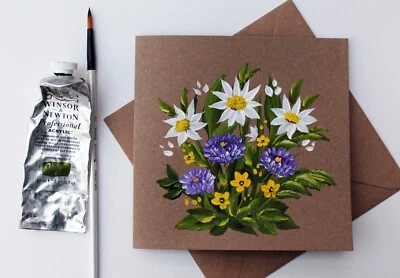 £4.20 • Buy Real Painting: Handpainted Greetings Card  Cottage Garden #107   By Judith Rowe