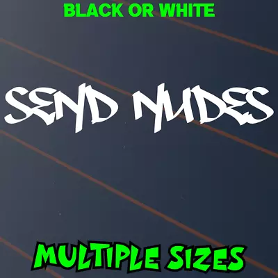 Send Nudes Sticker Car Decal Sexy Text Funny Rude Meme Ute 4x4 Window Banner JDM • $5.95