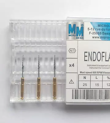 Micro-Mega Dental Endodontic Endoflare Files 4 Pcs 25mm • $25.99