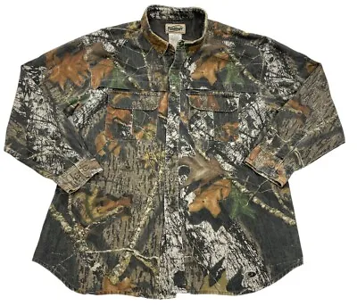 Field Staff Mossy Oak Break Up Camo Vented Shirt Camouflage Hunting Men XL 46-48 • $19.22