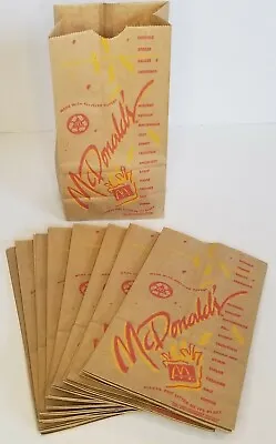 NOS McDonald's Vintage 1990’s Paper Take Out Bag Small Lot Of 25 Made In USA • $32.95