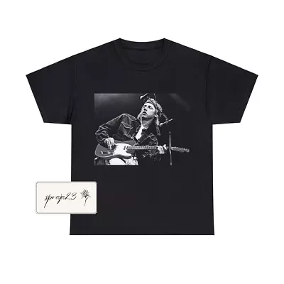 Dire Straits Mark Knopfler Guitar Music Black T-shirt TK423231 • $16.99
