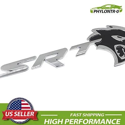 Chrome Black Left Fender Side Emblem Badge For SRT Hellcat Devil Cat Right Decal • $21.66