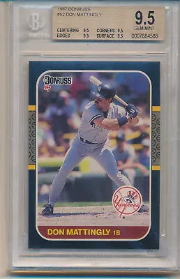 1987 Donruss Don Mattingly (#52) (All 9.5 Sub Grades) BGS9.5 BGS • $149.97