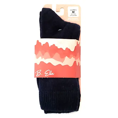 B.Ella 82% Cashmere Warm Socks Dark Navy Blue Luxury RORY Women's 7-9.5 M Cozy • $40