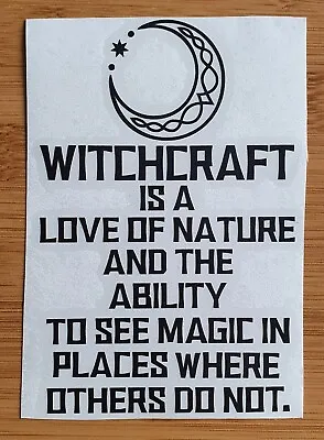  Witchcraft  Is A Love .. Wine  Bottle Vinyl Decal Sticker Pagan Moon Magic • £1.80