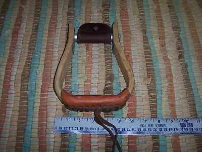 ONE Vintage Western Horse Saddle Stirrup Leather Laced Used Free Shipping • $24.95