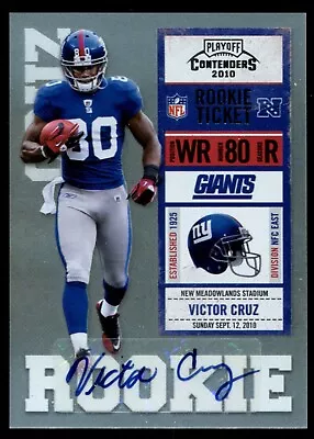 2010 Panini Playoff Contenders Victor Cruz Auto Rookie RC New York Giants #199 • $1