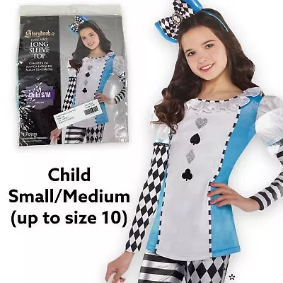 Storybook Dark Alice In Wonderland Shirt Top Costume GIRLS SM/MED (up To Sz 10) • $11.69