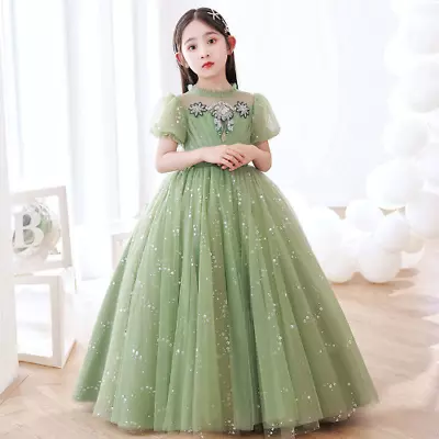 Children Birthday Dresss Ball Gown Embroidery Lace Princess Party Kids Dresses • $78.67