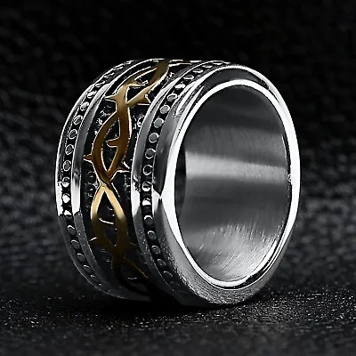 Mens Celtic Ring W/ Gold & Silver - Irish Tribal Jewelry / Tribal Rings For Men • $22.24