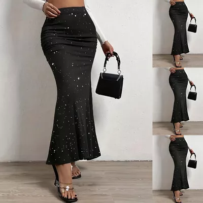 Women Sexy Sequin Mermaid Skirt Bodycon Ladies Party Cocktail Evening Dresses • $20.49