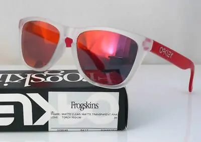 $149.99 • Buy Oakley Sunglasses Frogskins Matte Clear Matte Transparent Pink Torch Iridium New