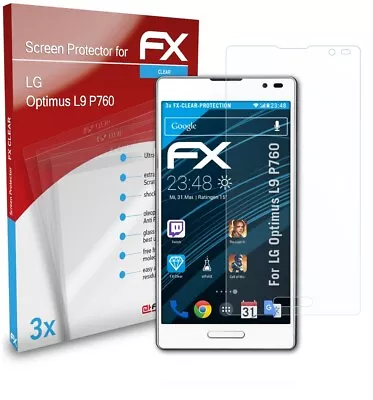 AtFoliX 3x Screen Protection Film For LG Optimus L9 P760 Screen Protector Clear • £12.19