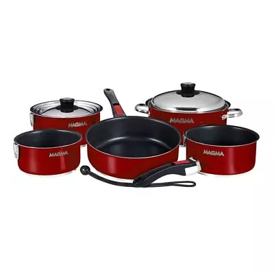 Magma Nesting 10-Piece Red Slate Black Ceramica Induction #A10-366-MR-2-IN • $369.99