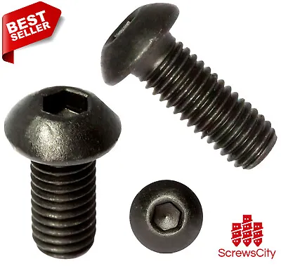 Black Flake Zinc 10.9 High Tensile  Button Head Screws Allen Socket Bolts Screws • £2.99