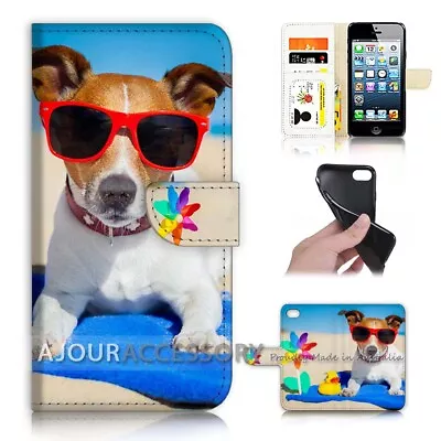 ( For IPhone 6 / 6S ) Wallet Flip Case Cover AJ40260 Dog On Beach • $12.99