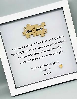 £22.99 • Buy JIgsaw Piece Gift Frame For Partner - My Missing Piece Personalised Box Frame