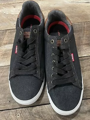 Levi's Comfort Canvas Men's Lancer Black Comfort Insole Sneaker Shoes Size 9 • $20