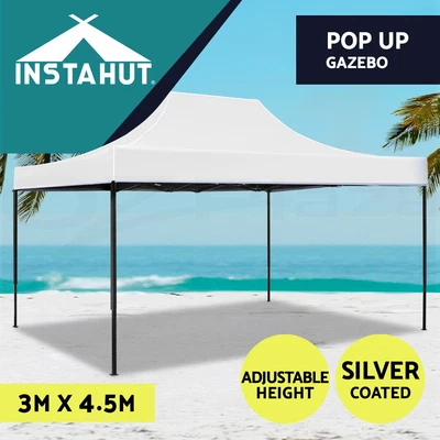 $158.95 • Buy Instahut Gazebo Pop Up Marquee 3x4.5 Outdoor Tent Folding Wedding Gazebos White