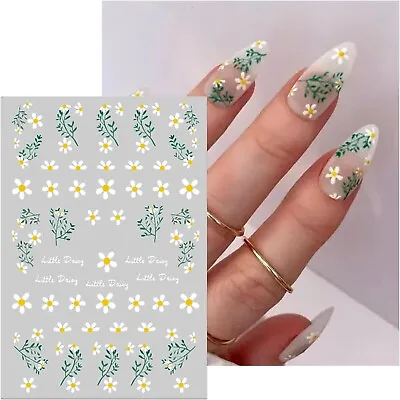 Nail Art Stickers Transfers Spring Summer Flowers Daisy Daisies Floral (PM81) • £2.25