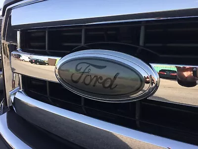 Ford Oval Emblem GREY METALLIC DECAL STICKER OVERLAY Fits 2020 F150 • $19.99