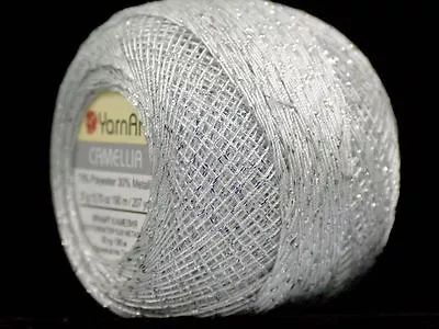 White Silver Metallic Braid Thread Cross Stitch 20gr YarnArt Camellia 17343 • $2.59