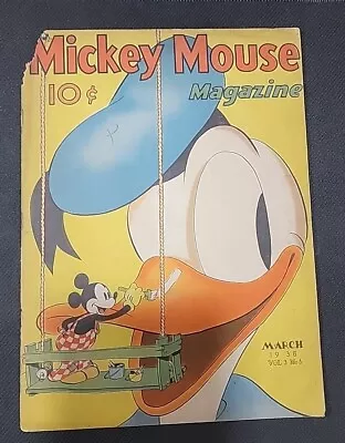 MICKEY MOUSE MAGAZINE March 1938 V3 #6 Walt Disney FR/GD Complete Platinum Age🤯 • $200