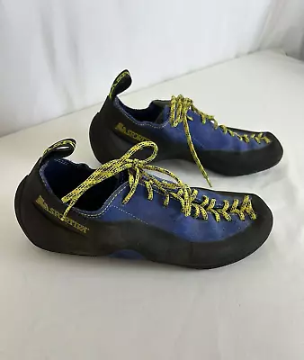 Vintage La Sportiva Climbing Shoes 246 Blue Yellow US8.5 EU 41.5 Made In Italy • $29.90