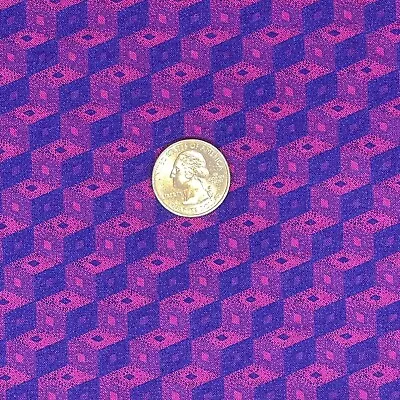 Vtg Peter Pan Fabrics Geometric Fabric Fuchsia Purple Cotton 4 Yd X 42  • $21.59