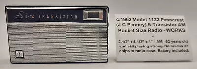 Vintage PENNCREST Six Transistor Black Radio Model 1132 Japan Working • $14.99