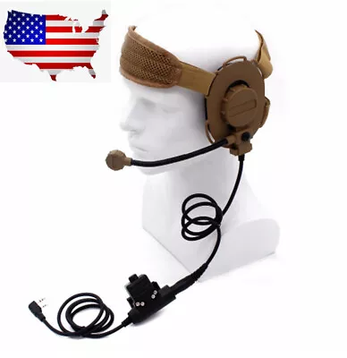 HD03 Z Tactical Headset Earpiece U94 PTT For Baofeng UV-5R Kenwood Walkie Talkie • $20.99