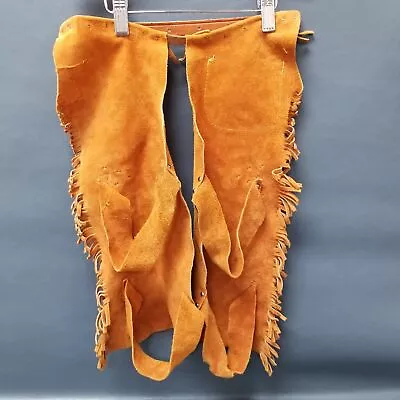Vintage Childrens/Kids Brown Suede Leather Costume Cowboy Chaps^ • $8.99