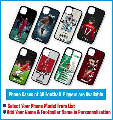 Personalised Name Phone Case Football Player Shockproof Cover For Soccer Fans #M • £9.99