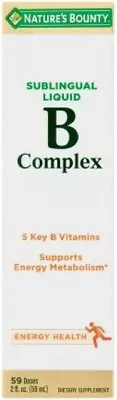 Vitamin B Complex B12 Energy Metabolism Support Sublingual Liquid Drops 2 Fl.Oz. • $11.36