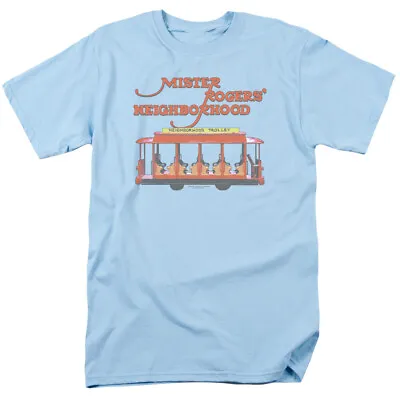 Mister Rogers Trolley T Shirt Mens Make Believe Licensed Classic TV Light Blue • $17.49
