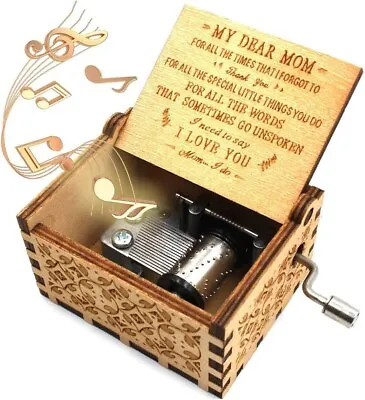 $9.99 • Buy US Wooden Music Box Mom Toy Craft Engraved You Are My Sunshine
