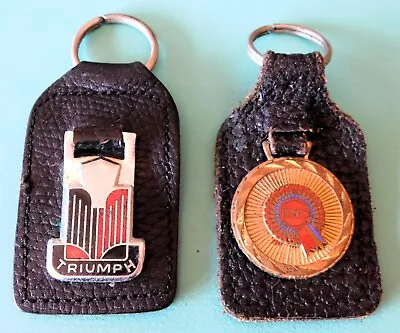 2 ~ 1960's Leather Key Fobs ~ Triumph ~ Bmc ~ British Motor Corporation • $25