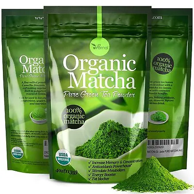 Organic Matcha Green Tea Powder 100% Pure Macha Ceremonial USDA Certified 4 Oz • $16.06