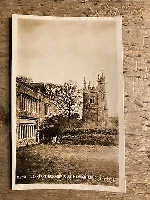 Real Photo Postcard. Lanherne Nunnery & St. Mawgan Church.   Ref422 • £15