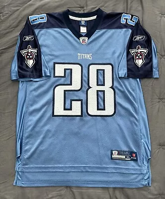 Reebok NFL Tennessee Titans Jersey #28 Chris Johnson Size XL White Blue • $15