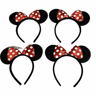 Lot Of 4 Minnie Mouse Ears Headbands Birthday Party Favors Dress Up Kids Size • $11.40