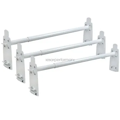 Heavy Duty 3 Bar Roof Ladder Rack For Van Adjustable Steel For Ford GMC Chevy • $69.99