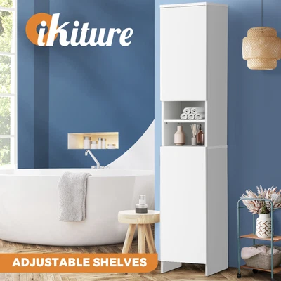 $89.90 • Buy Oikiture Bathroom Cabinet Storage Laundry Tall Slim Toilet Cupboard Furniture 