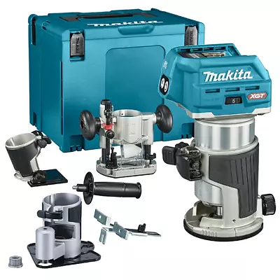 Makita RT001GZ16 40V Brushless Router Trimmer Body Only In Case With Extra Bases • £367