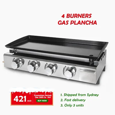 4 Burners LPG Gas Plancha BBQ Griddle Grill Outdoor Cooker CE Cast Iron Enamel • $526.90