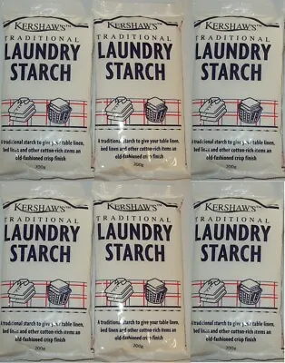 £20.99 • Buy 6 X Kershaw's Traditional Laundry Washing Starch For Crisp Cotton Linen 200g